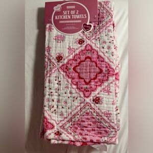 Envogue set of 2 valentine’s cotton gauze kitchen towels